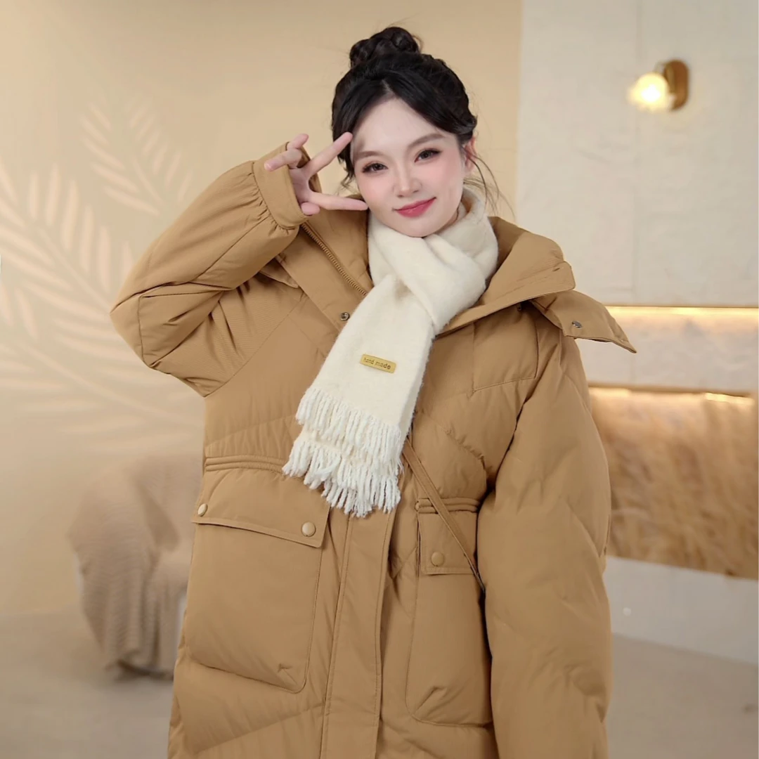 雪中飞25冬季新款韩版时尚女士鸭绒羽绒服加厚连帽百搭X30145339F