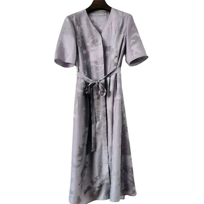 【WLL】V领A字裙连衣裙夏季连衣裙L7072