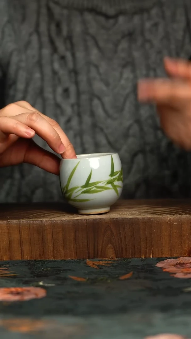 杯釉下彩手工手绘同款陶器