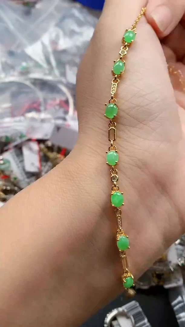 银S925镶嵌戒指翡翠天然A货缅甸翡翠