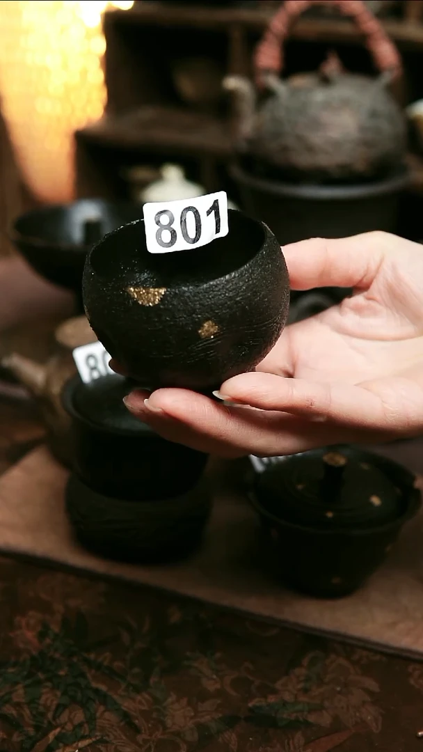 紫砂全手工黑金主人杯75-80毫升左右