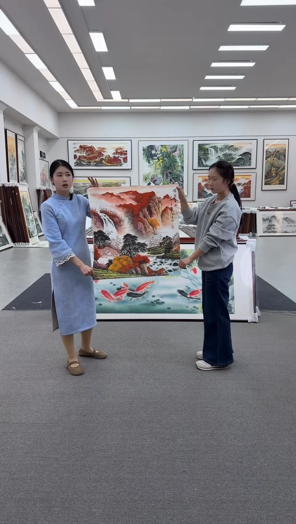 国画手绘 鸿运当头 100*100CM