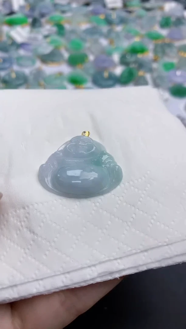 【闪购商品】翡翠颈饰18K金镶嵌天然缅甸翡翠A货