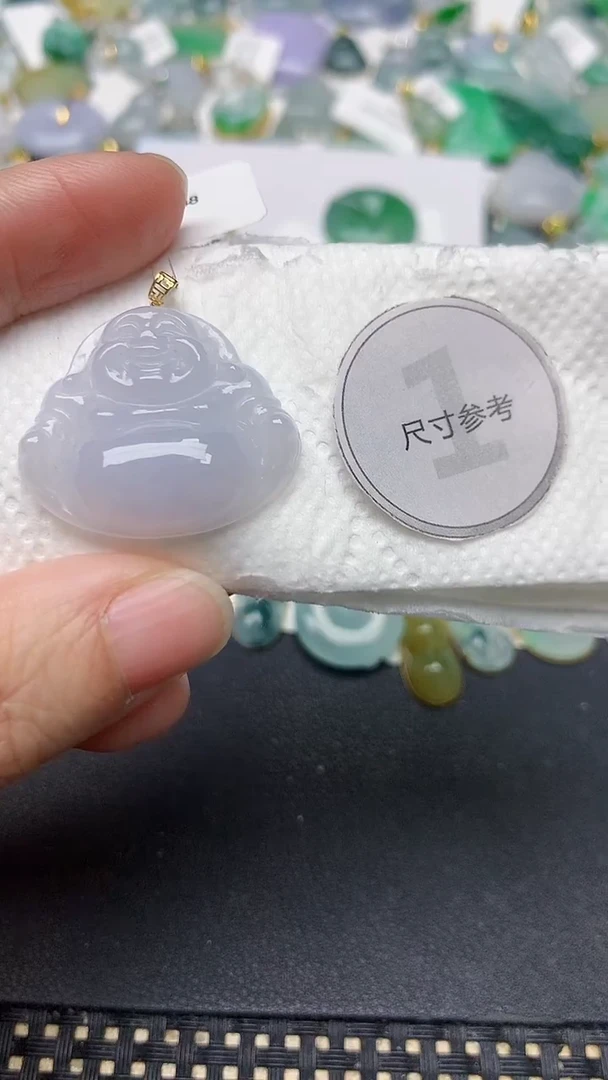 颈饰18K金镶嵌翡翠天然缅甸A货翡翠