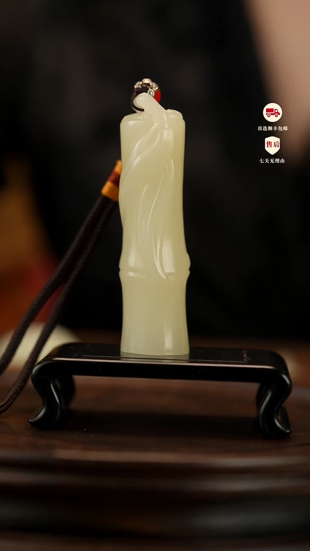 云南石竹叶青雕刻：大叶竹节手把件摆件挂件