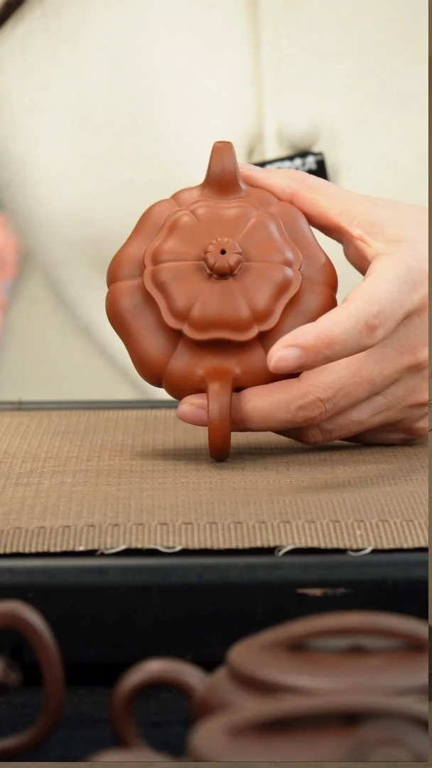 茶壶紫砂生砂朱泥筋纹仿古150