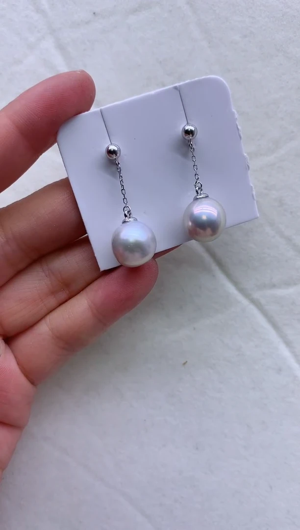 【闪购商品】淡水珍珠耳饰银S925镶嵌有瑕疵