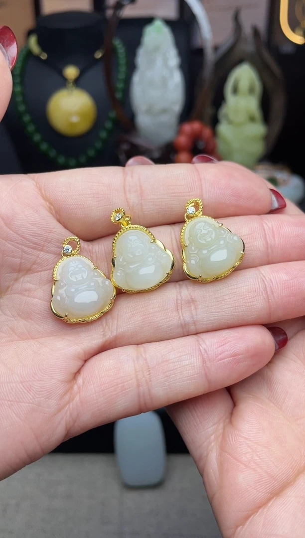 【闪购商品】和田玉颈饰银S925镶嵌吊坠多样性发其一f092