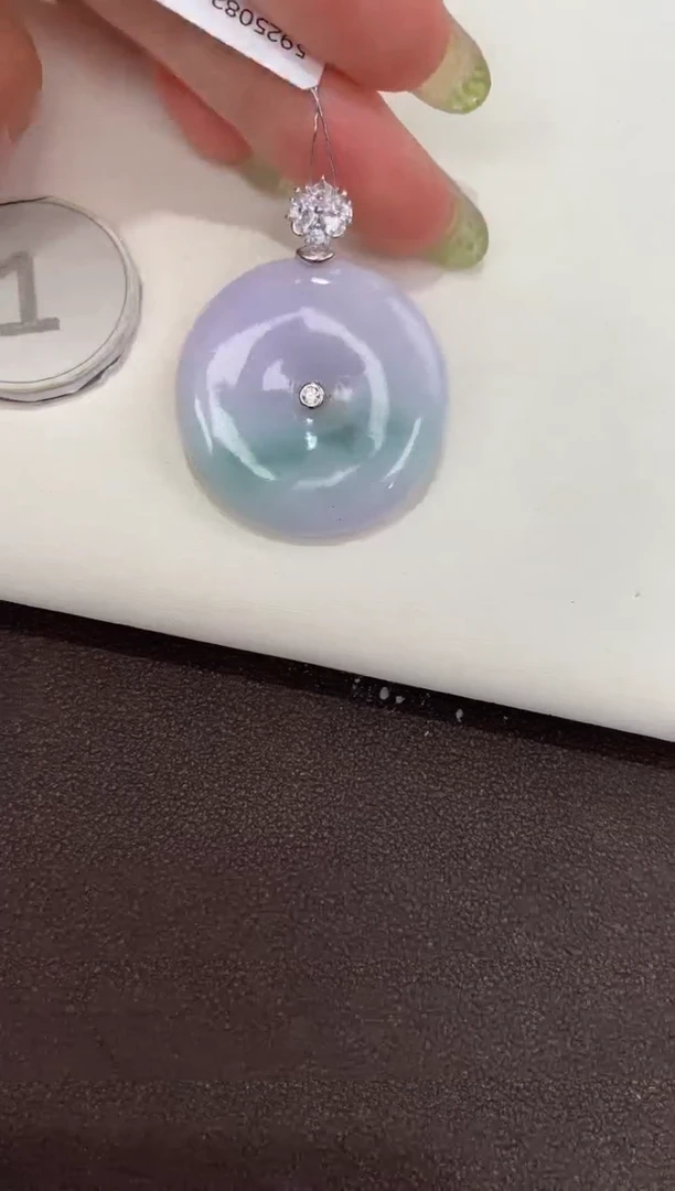 吊坠(赠链)银S925镶嵌翡翠天然缅甸a货翡翠
