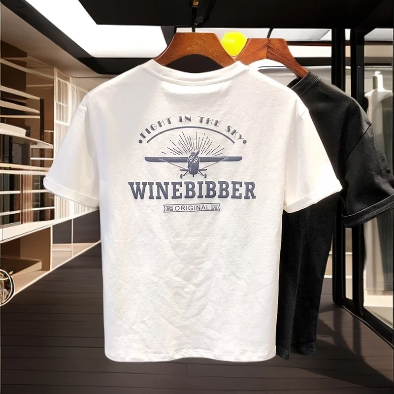 2025爆款日系休闲百搭男款印花短袖T恤上衣新款宽松休闲半截袖男