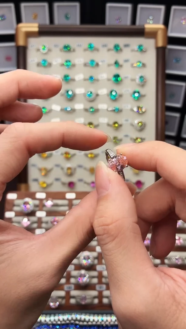 戒指彩色蓝宝石银S925镶嵌1