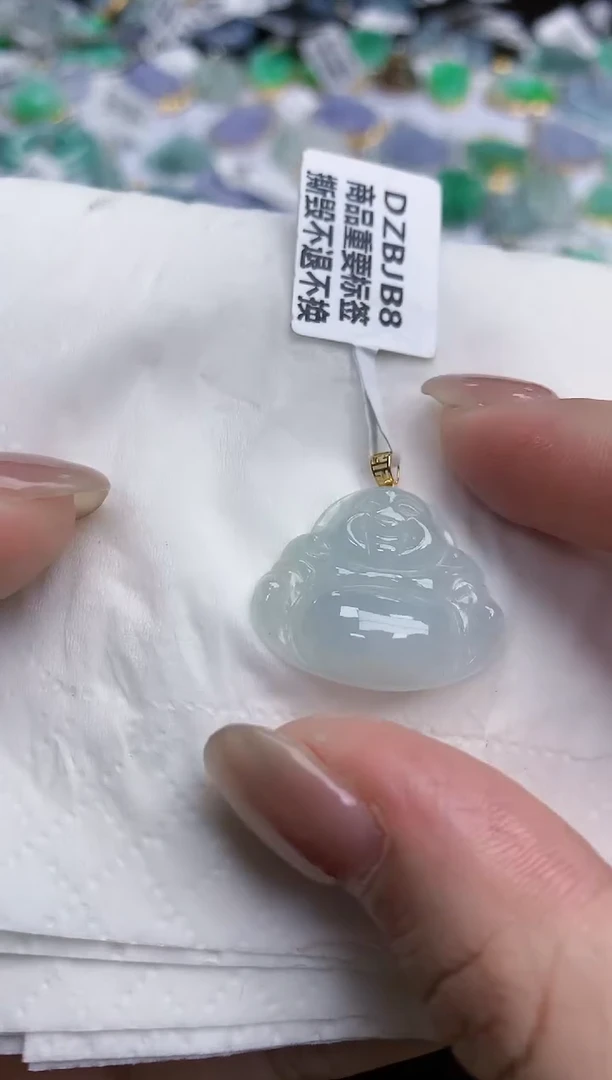 【闪购商品】翡翠颈饰18K金镶嵌天然缅甸翡翠A货