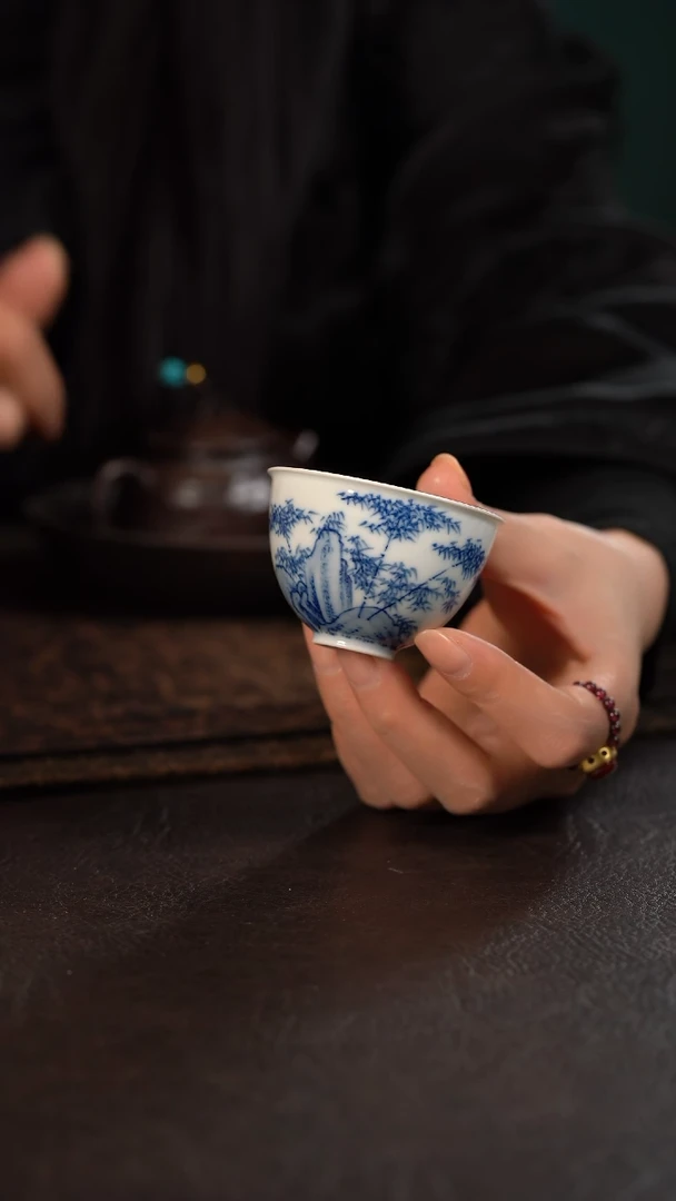 【闪购商品】杯HLX陶瓷灵石竹子小鸡心杯 随机