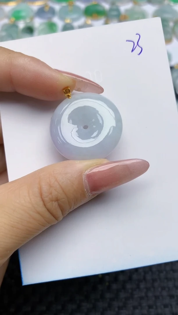 【闪购商品】翡翠颈饰18K金镶嵌天然A货翡翠 23