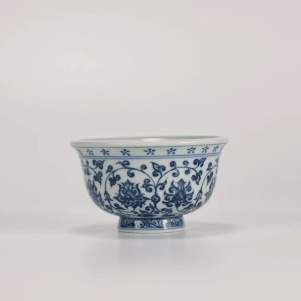 9.17珽珽茶器【司陶坊】青花博物馆压手杯 瓷器茶周边