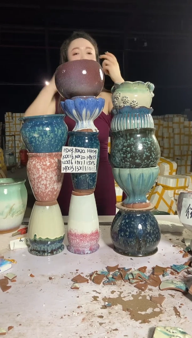 宜兴紫砂粗陶花盆