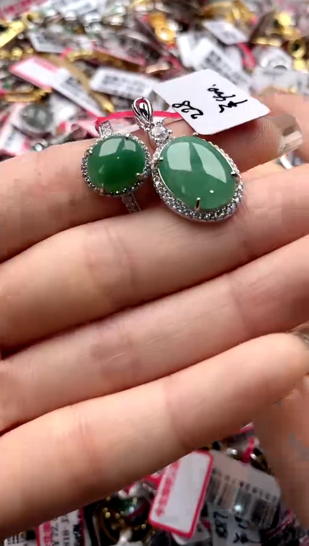 【闪购商品】翡翠戒指银S925镶嵌222222---7