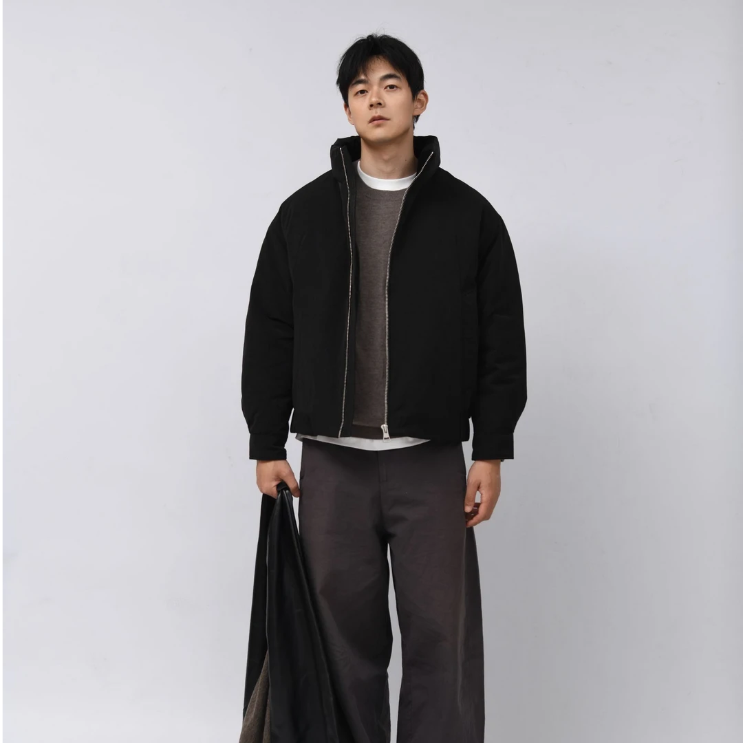 冬季爆款立领羽绒服美式立领白鸭绒夹克外套情侣秋冬保暖时尚外套