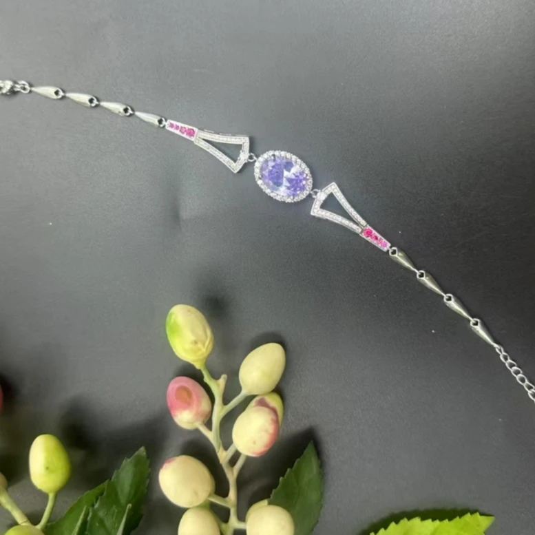 非金属珐琅手链 彩影繁花 紫色 手链  NN