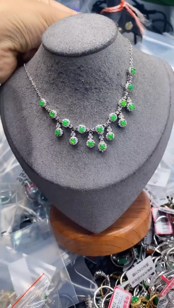 银S925镶嵌戒指翡翠444                 8