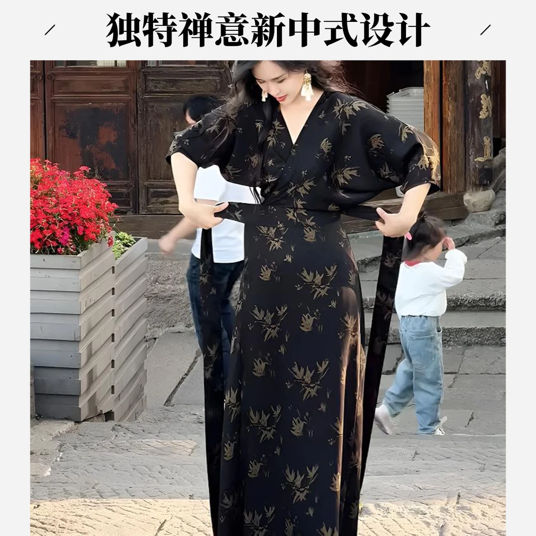 独特禅意新中式国风气质高级感超好看连衣裙女夏季中国风上衣