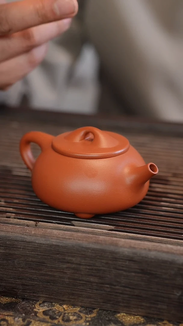 茶壶紫砂景舟石瓢 朱泥 半手工 180cc