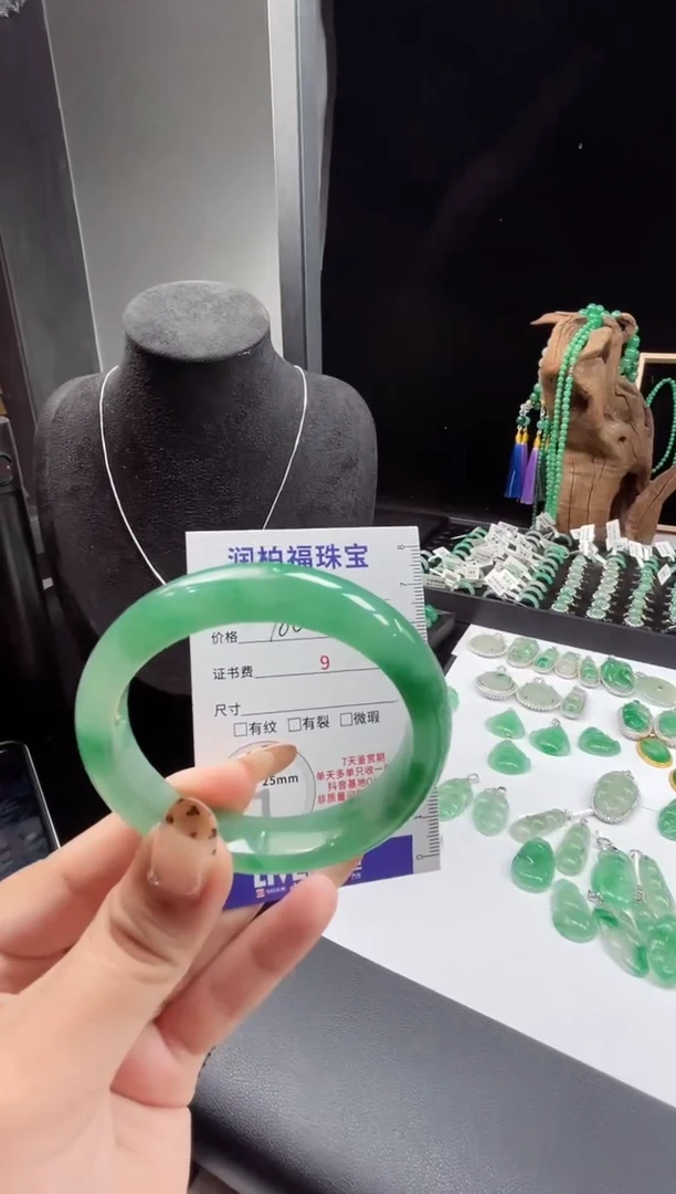 未镶嵌手镯石英质玉（非洲翠）10.698手镯