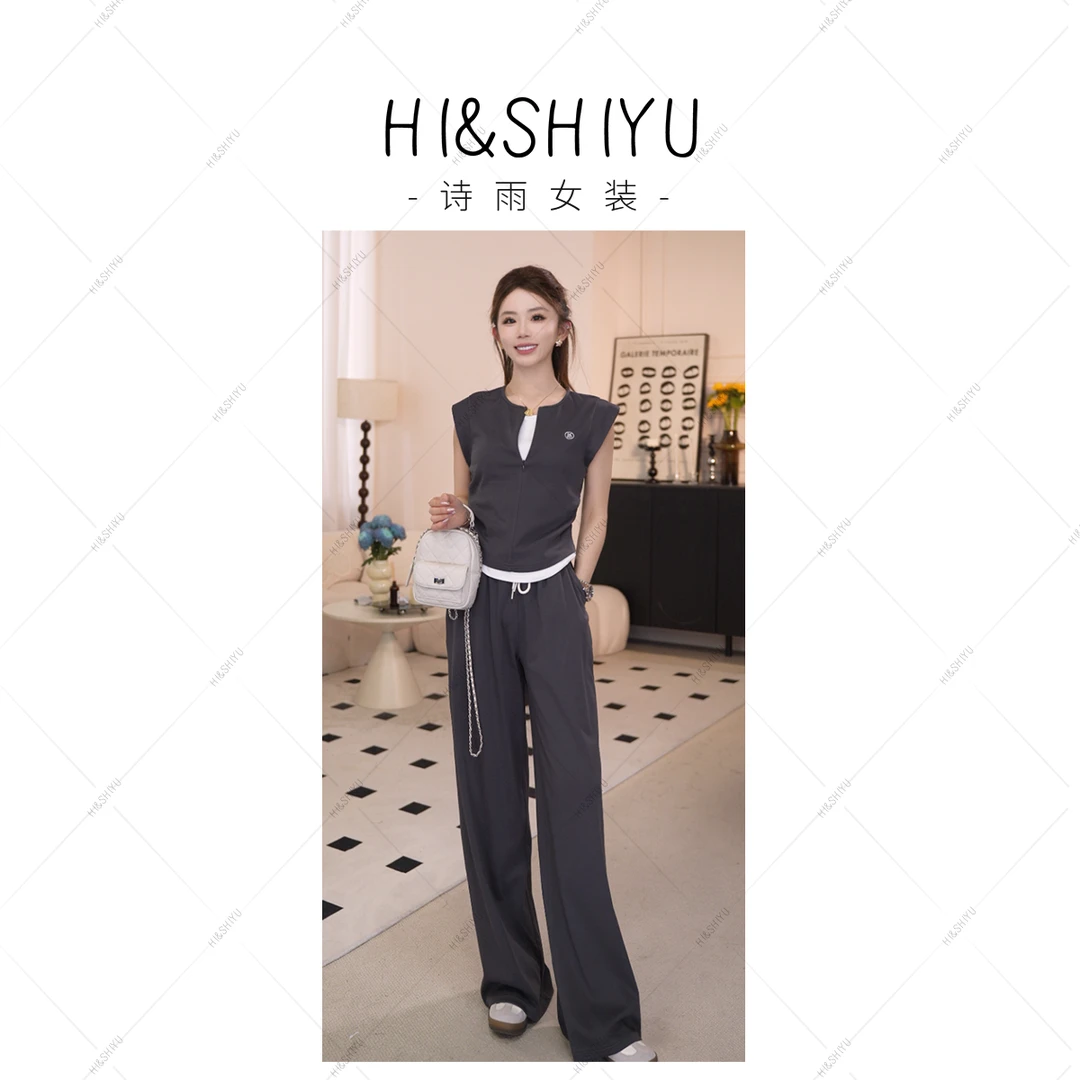 HISHIYU【追风假日】撞色拼接百搭T恤套装