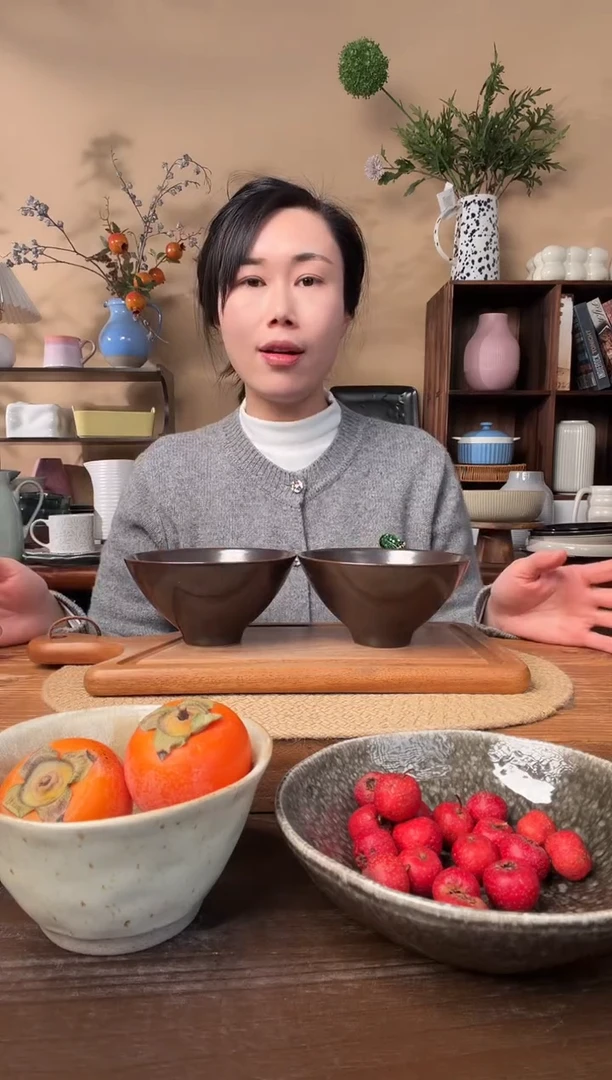 5.3英寸窑变斗笠米饭碗2只微瑕