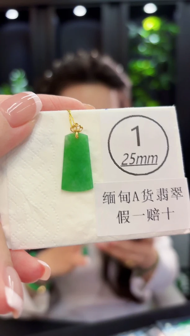 颈饰18K金镶嵌翡翠缅料A货/支持复检/一件