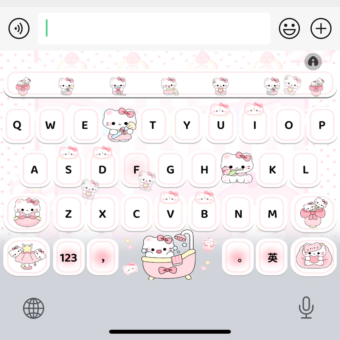 Kitty化妆日记/ios苹果安卓百度输入法皮肤键盘白肚皮双系统双色