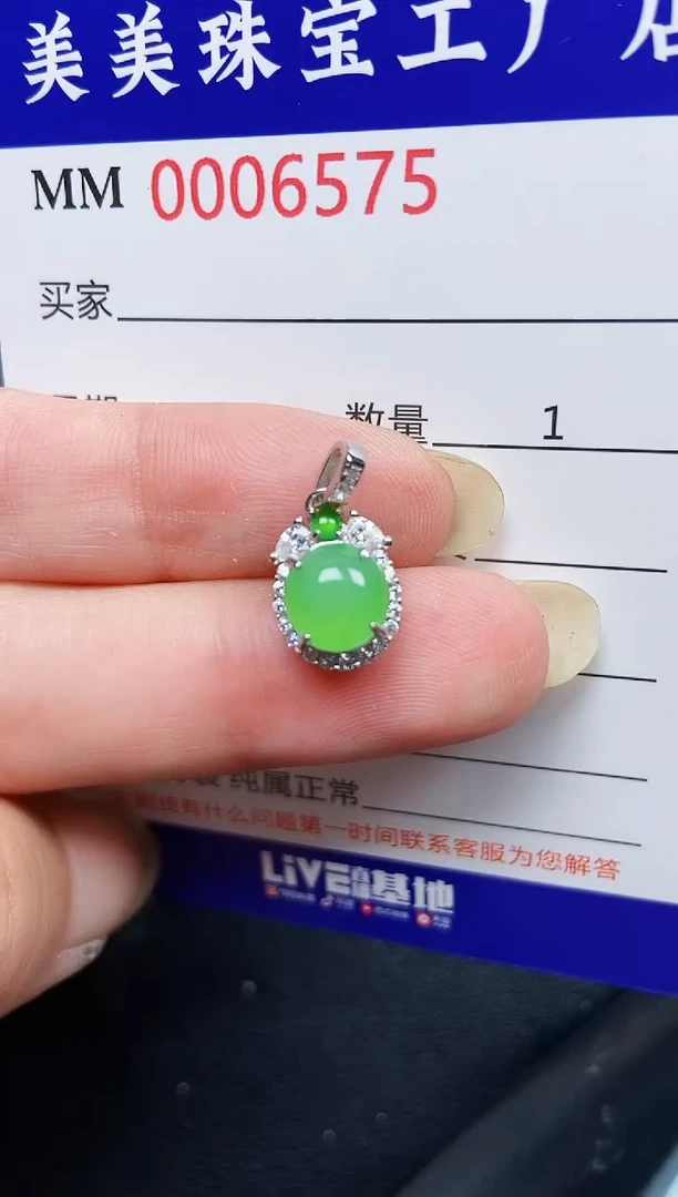 翡翠银S925镶嵌颈饰6575