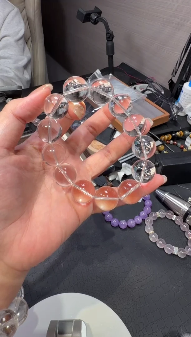 未镶嵌手链水晶巴西白水晶18mm手串