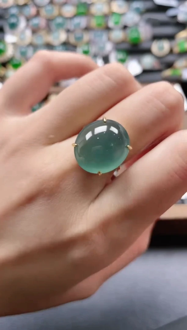 【闪购商品】翡翠戒指银S925镶嵌51511