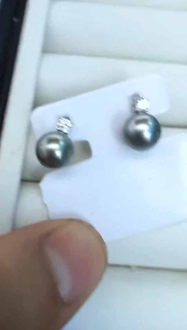 【闪购商品】海水珍珠耳饰银S925镶嵌耳钉