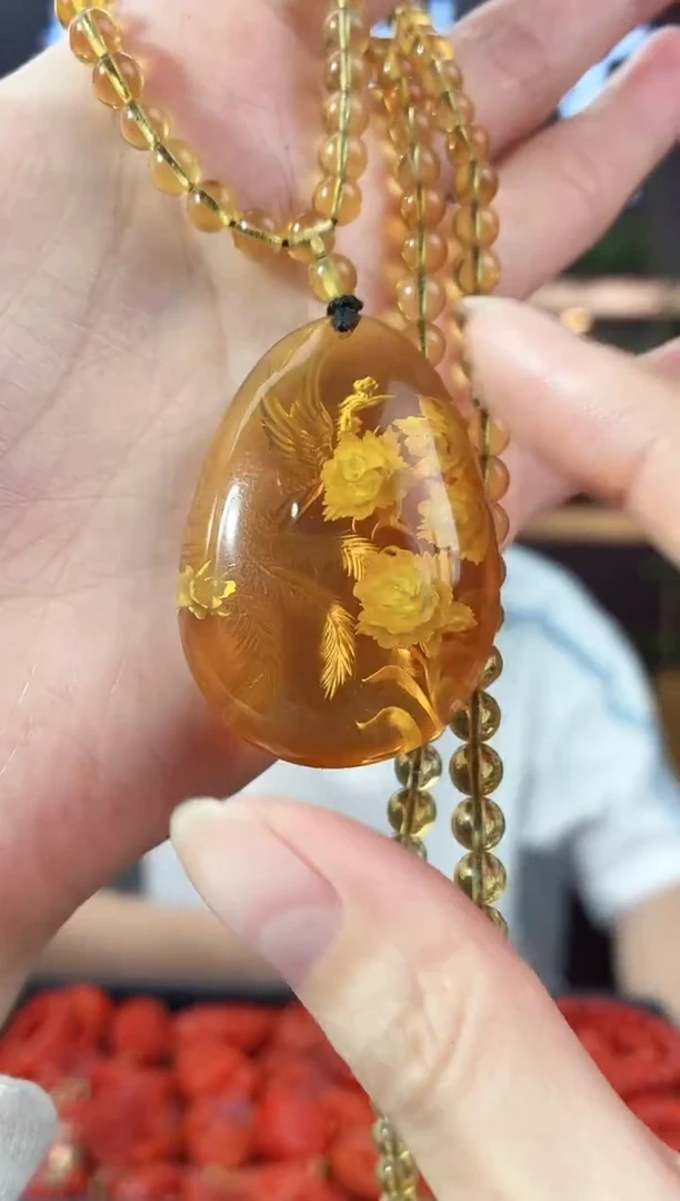 蓝珀套链未镶嵌956