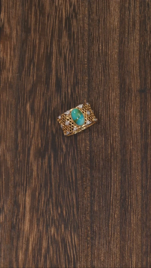 【闪购商品】绿松石戒指18K金镶嵌1