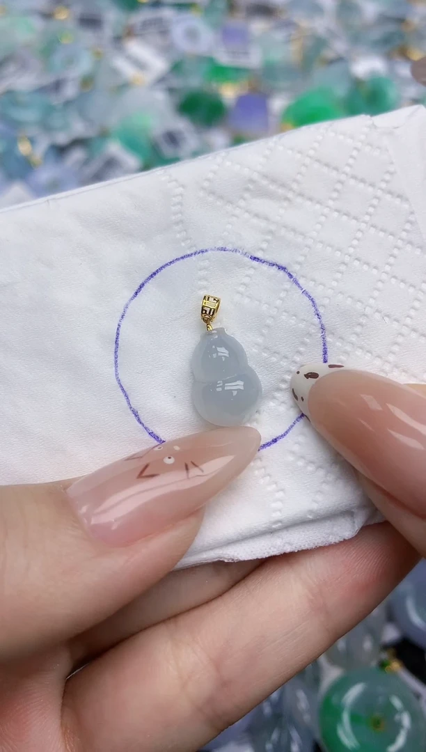 翡翠挂件18K金镶嵌39   天然翡翠A货