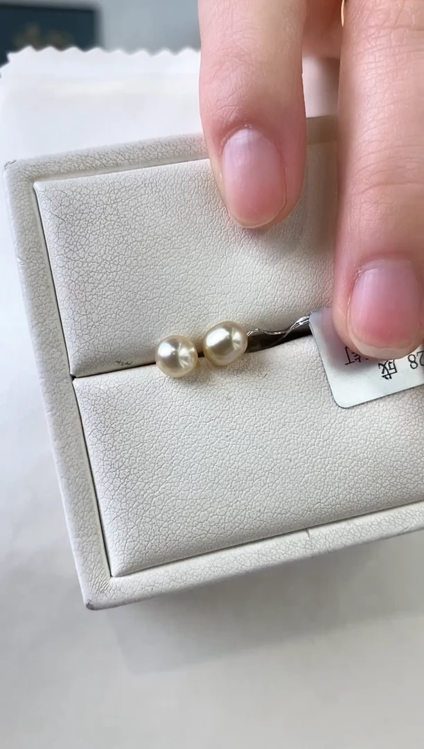 【闪购商品】海水珍珠耳饰18K金镶嵌Keshi海水珍珠耳饰