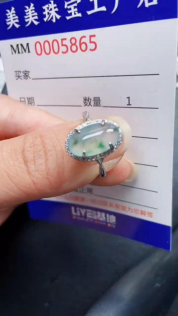 颈饰银S925镶嵌翡翠5865