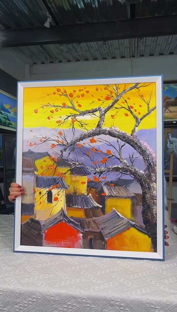 【闪购商品】油画41号 50*60 村庄-手绘油画
