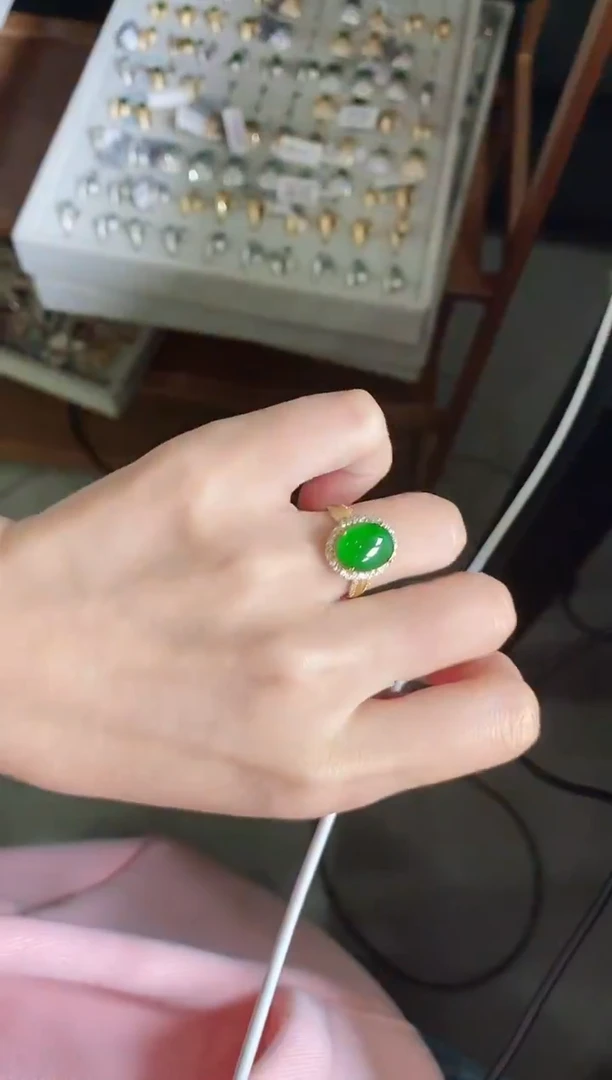 【闪购商品】翡翠戒指银S925镶嵌51511