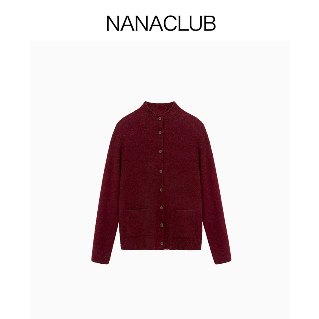 NANACLUB 点子纱口袋羊毛开衫 肌理感立体别致 春秋单穿冬季内搭
