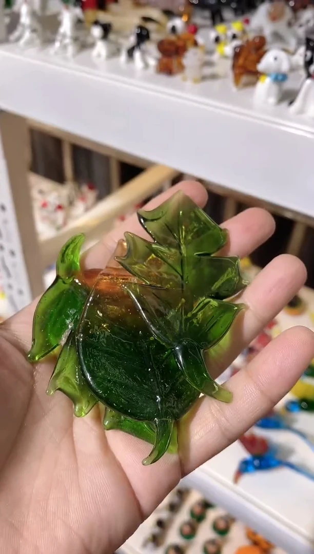 琉璃手工艺品3个叶子