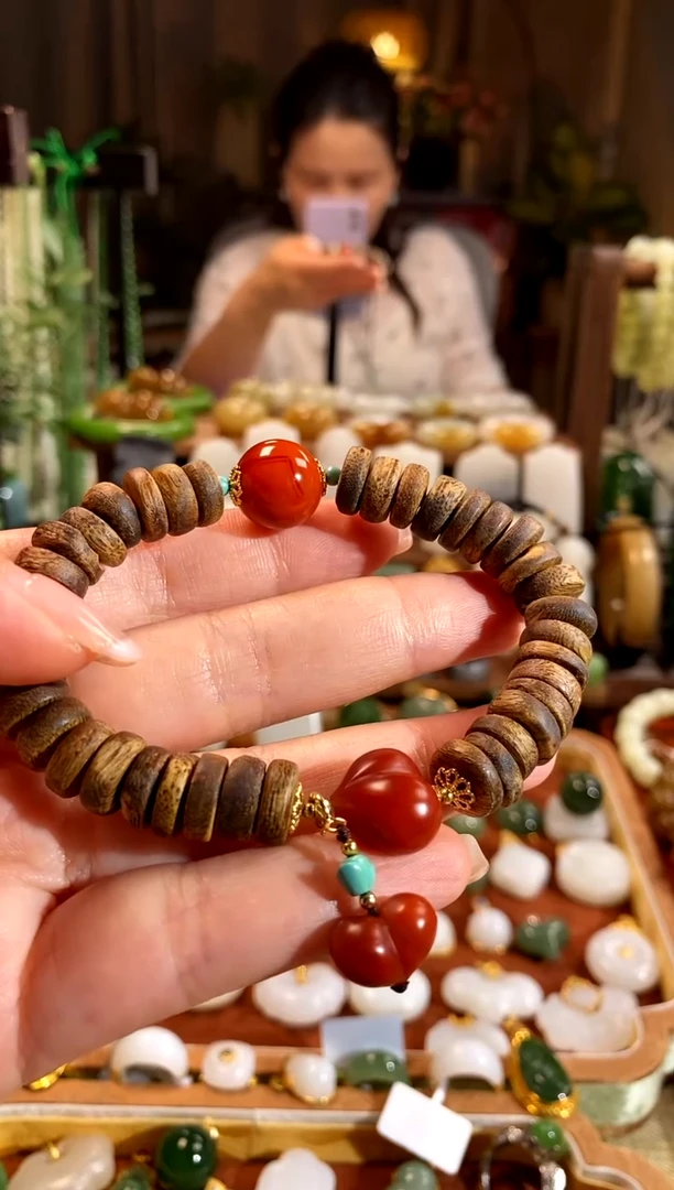 南红玛瑙手链银S925镶嵌.