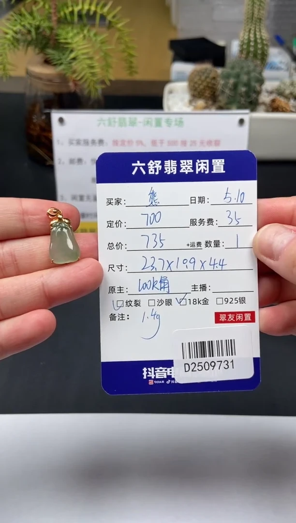 翡翠18K金镶嵌颈饰D2509731