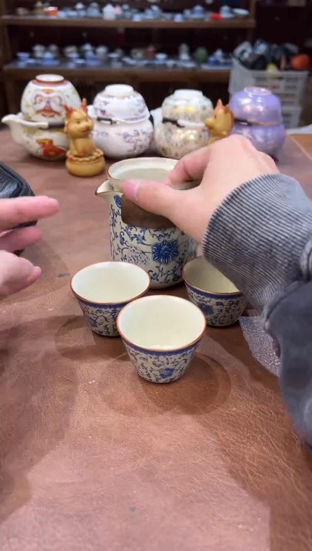 真的很便宜会开片的旅行茶具