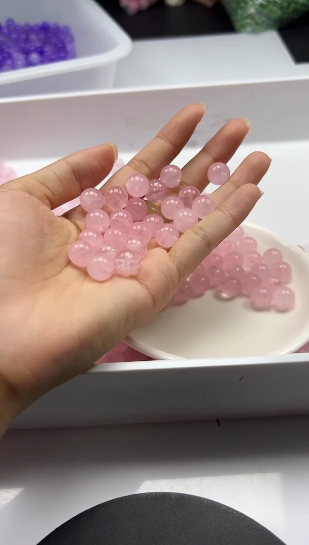 颈饰未镶嵌水晶w932粉水晶10mm*20颗