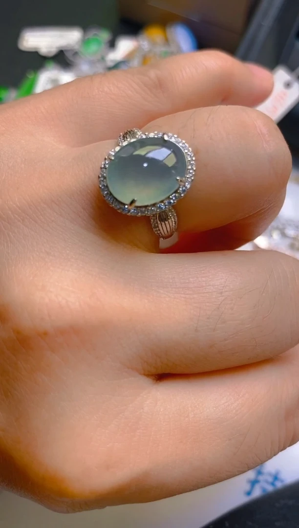 【闪购商品】翡翠耳饰银S925镶嵌天然A货翡翠1