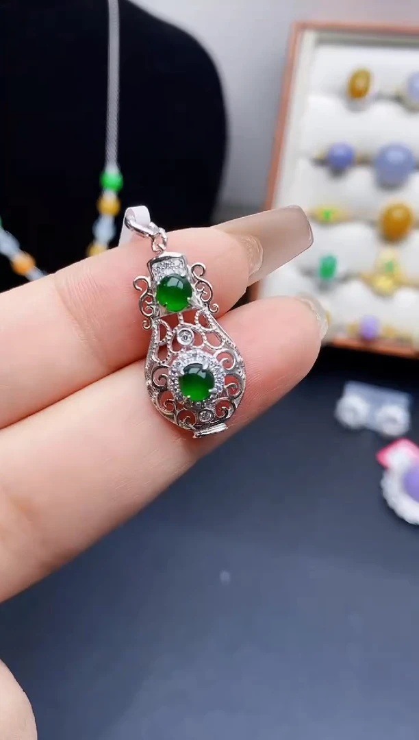 银S925镶嵌戒指翡翠2219